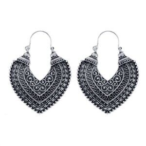 Heart-Shaped Design Hoop Earrings